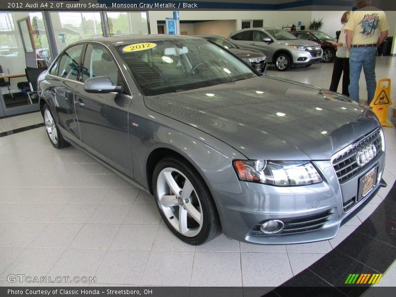 Monsoon Gray Metallic / Black 2012 Audi A4 2.0T quattro Sedan