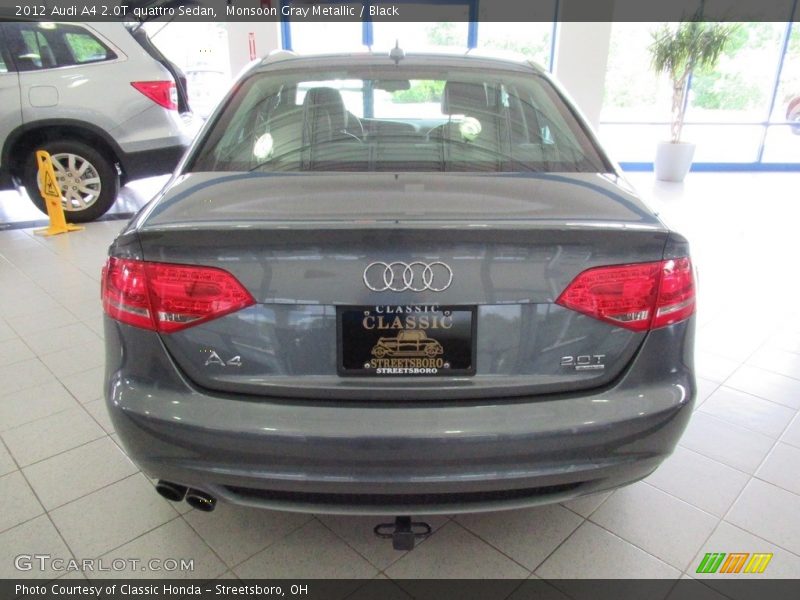 Monsoon Gray Metallic / Black 2012 Audi A4 2.0T quattro Sedan