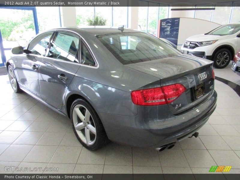 Monsoon Gray Metallic / Black 2012 Audi A4 2.0T quattro Sedan