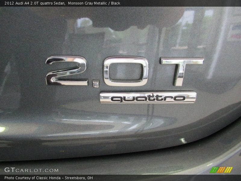 Monsoon Gray Metallic / Black 2012 Audi A4 2.0T quattro Sedan