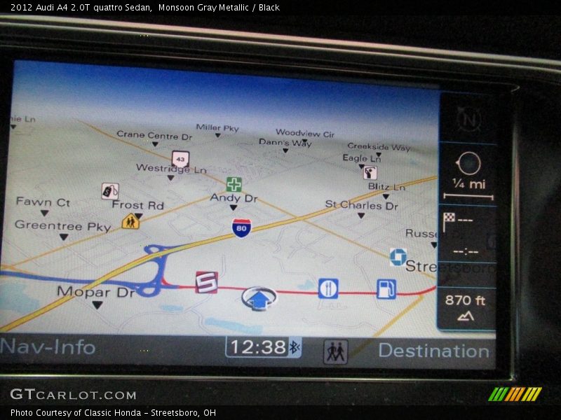 Monsoon Gray Metallic / Black 2012 Audi A4 2.0T quattro Sedan