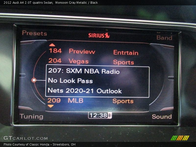 Monsoon Gray Metallic / Black 2012 Audi A4 2.0T quattro Sedan