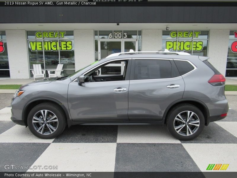 Gun Metallic / Charcoal 2019 Nissan Rogue SV AWD