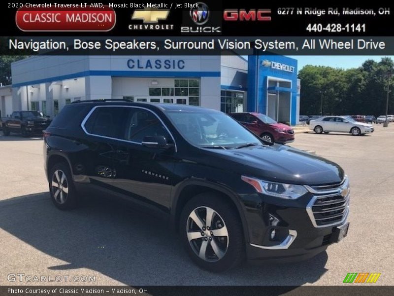 Mosaic Black Metallic / Jet Black 2020 Chevrolet Traverse LT AWD