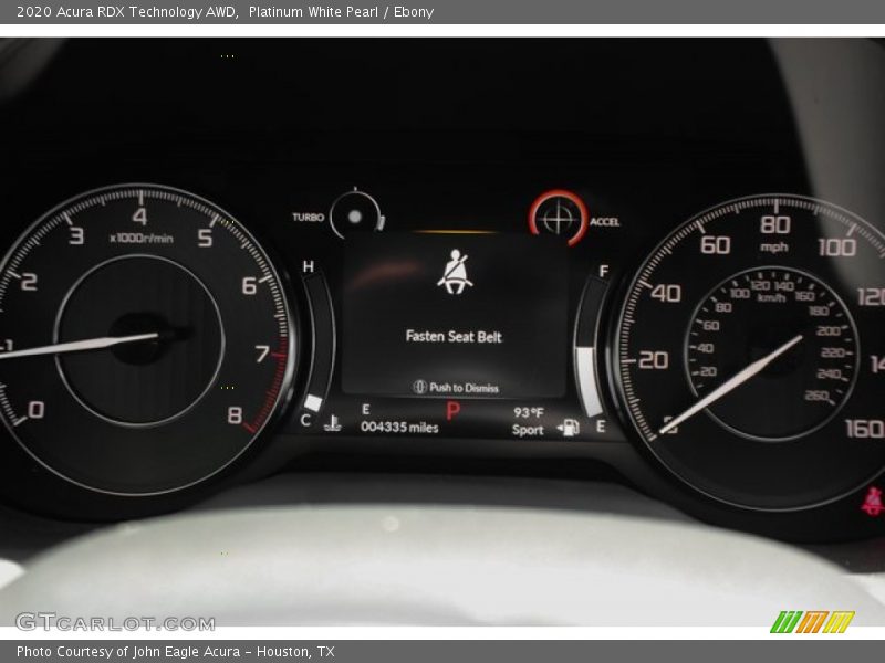 Platinum White Pearl / Ebony 2020 Acura RDX Technology AWD