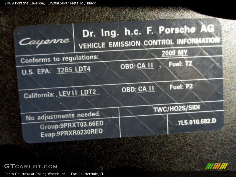 Crystal Silver Metallic / Black 2009 Porsche Cayenne