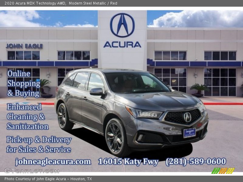 Modern Steel Metallic / Red 2020 Acura MDX Technology AWD