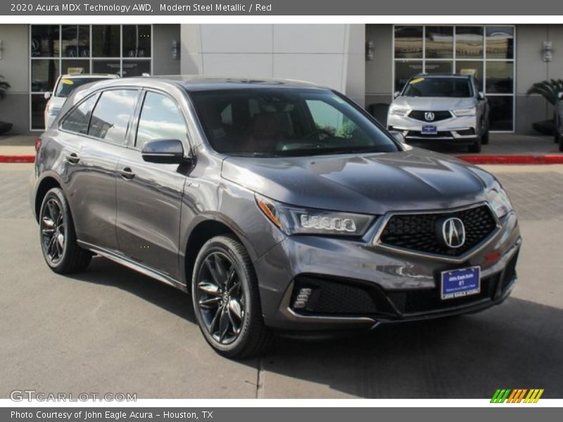 Modern Steel Metallic / Red 2020 Acura MDX Technology AWD