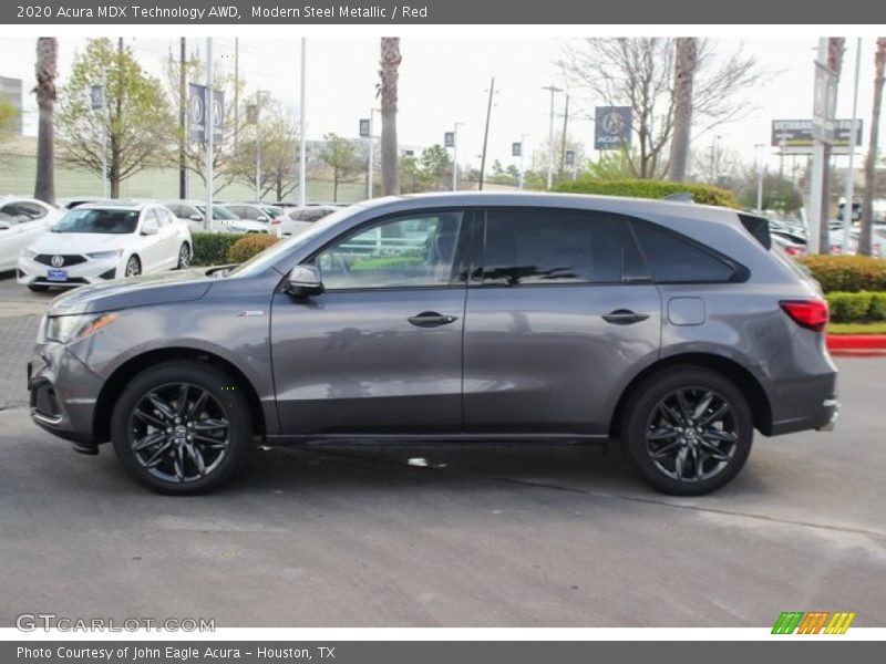 Modern Steel Metallic / Red 2020 Acura MDX Technology AWD