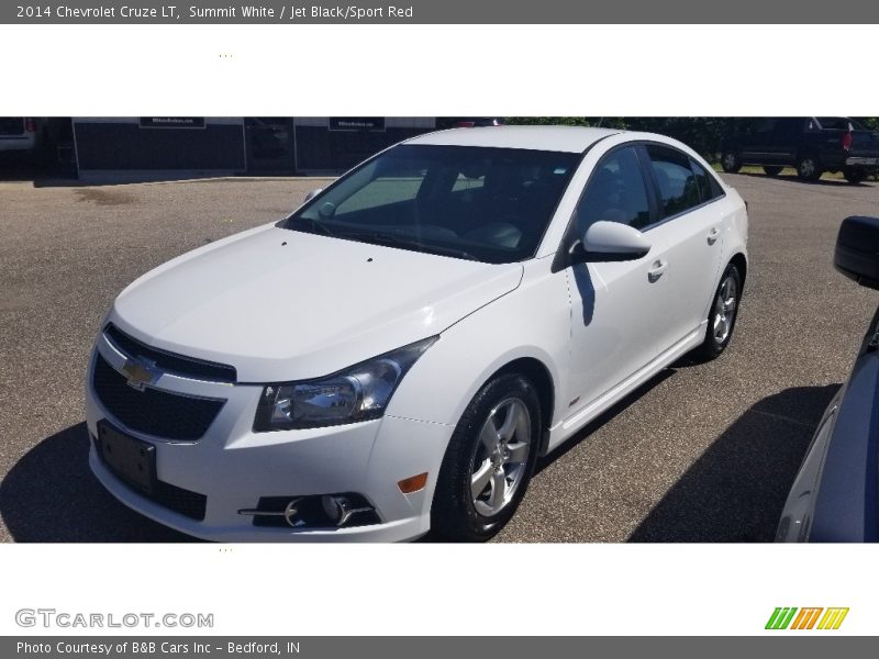 Summit White / Jet Black/Sport Red 2014 Chevrolet Cruze LT