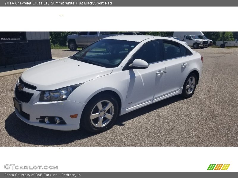 Summit White / Jet Black/Sport Red 2014 Chevrolet Cruze LT