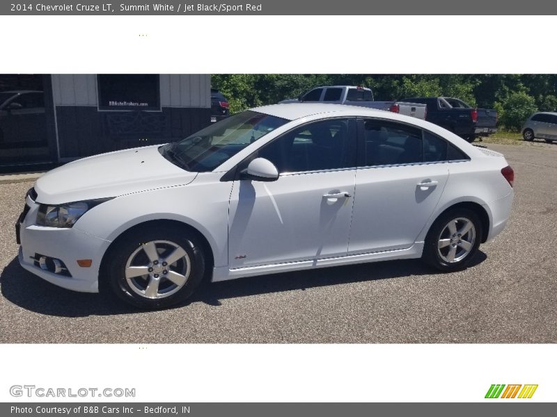 Summit White / Jet Black/Sport Red 2014 Chevrolet Cruze LT