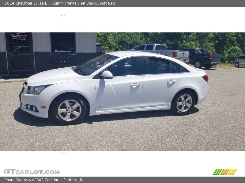 Summit White / Jet Black/Sport Red 2014 Chevrolet Cruze LT
