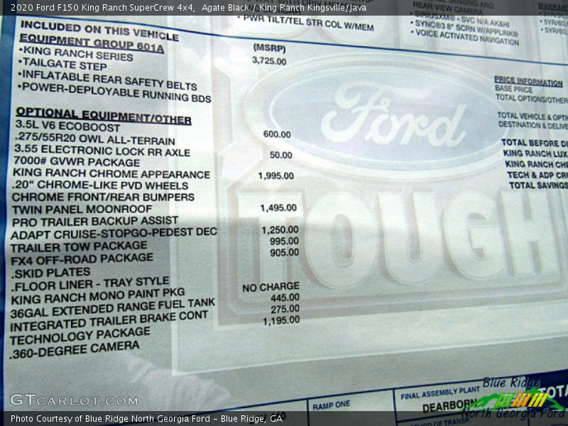 Agate Black / King Ranch Kingsville/Java 2020 Ford F150 King Ranch SuperCrew 4x4
