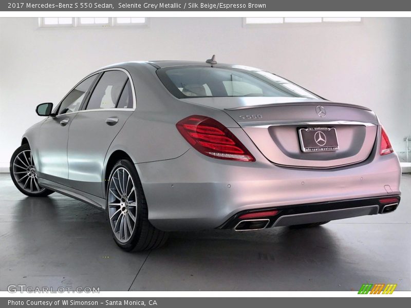 Selenite Grey Metallic / Silk Beige/Espresso Brown 2017 Mercedes-Benz S 550 Sedan