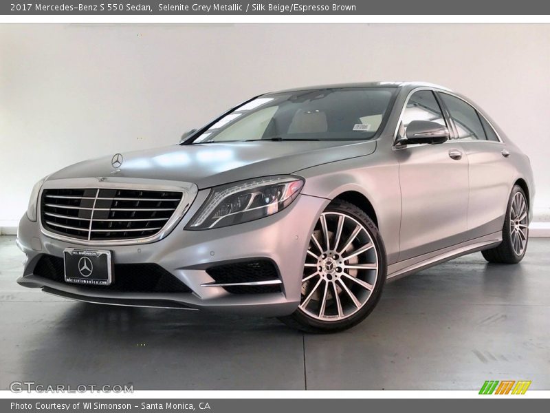 Selenite Grey Metallic / Silk Beige/Espresso Brown 2017 Mercedes-Benz S 550 Sedan