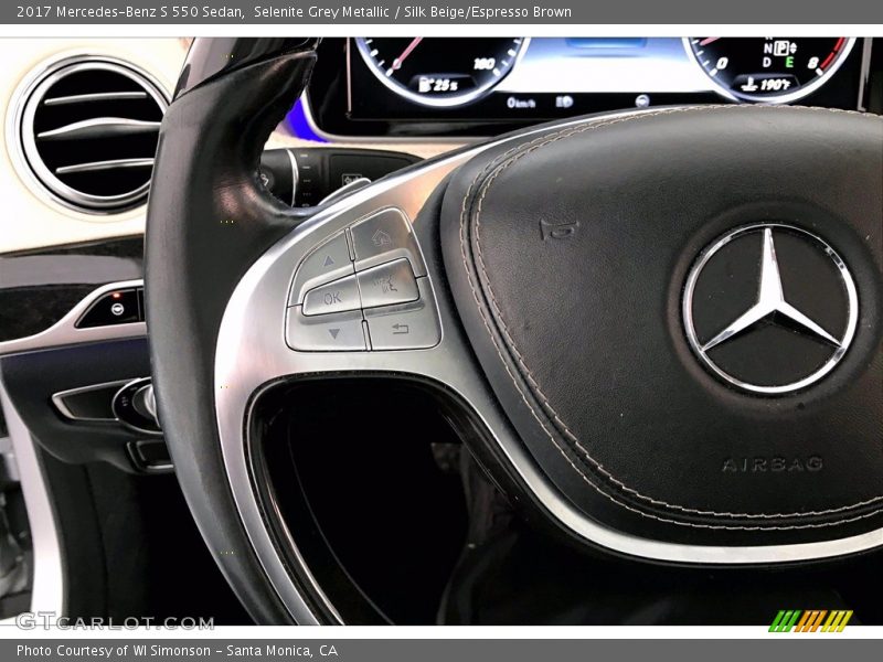 Selenite Grey Metallic / Silk Beige/Espresso Brown 2017 Mercedes-Benz S 550 Sedan