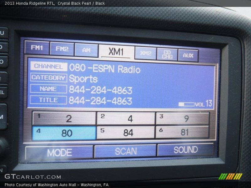 Crystal Black Pearl / Black 2013 Honda Ridgeline RTL