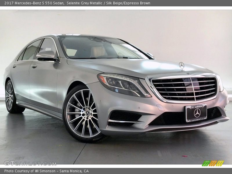 Selenite Grey Metallic / Silk Beige/Espresso Brown 2017 Mercedes-Benz S 550 Sedan