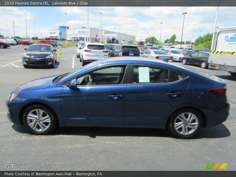 Lakeside Blue / Gray 2019 Hyundai Elantra SEL