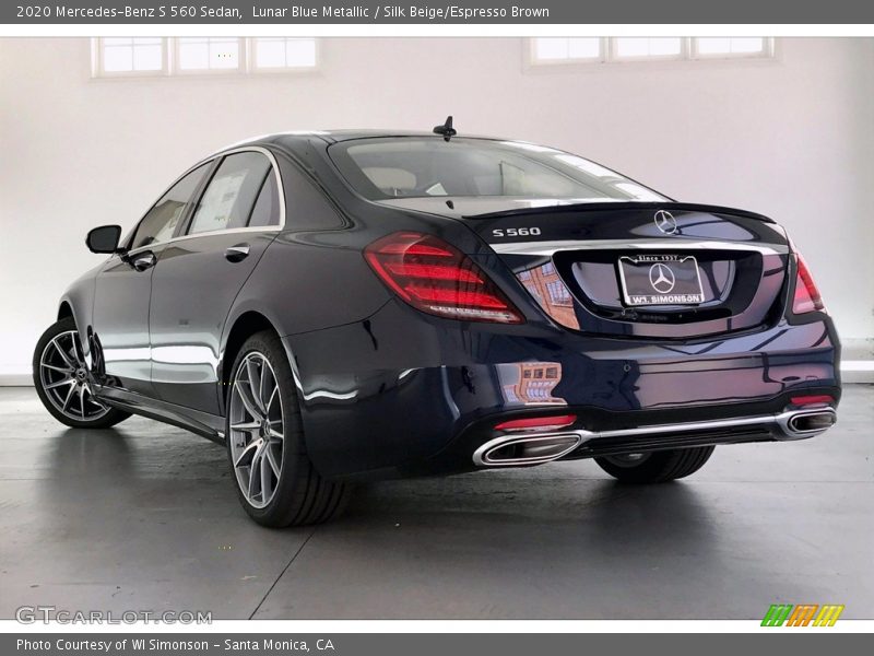 Lunar Blue Metallic / Silk Beige/Espresso Brown 2020 Mercedes-Benz S 560 Sedan