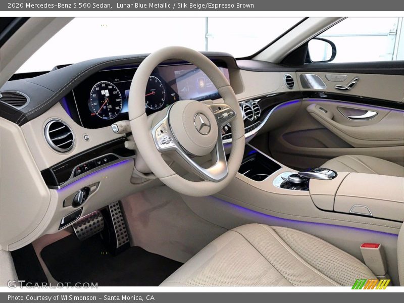 Lunar Blue Metallic / Silk Beige/Espresso Brown 2020 Mercedes-Benz S 560 Sedan