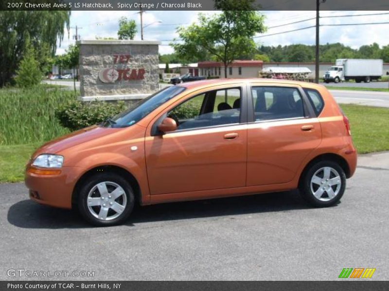 Spicy Orange / Charcoal Black 2007 Chevrolet Aveo 5 LS Hatchback