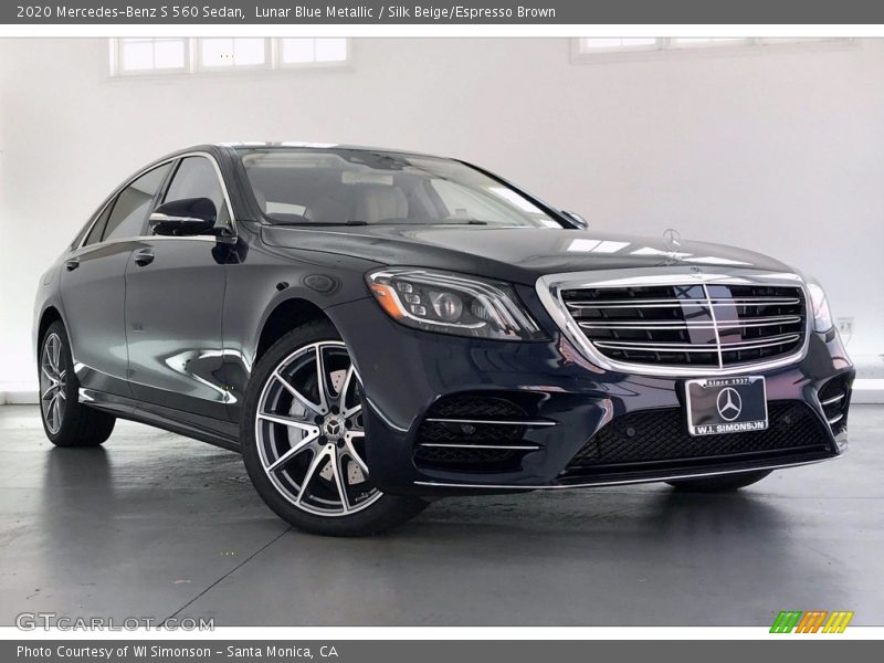 Lunar Blue Metallic / Silk Beige/Espresso Brown 2020 Mercedes-Benz S 560 Sedan