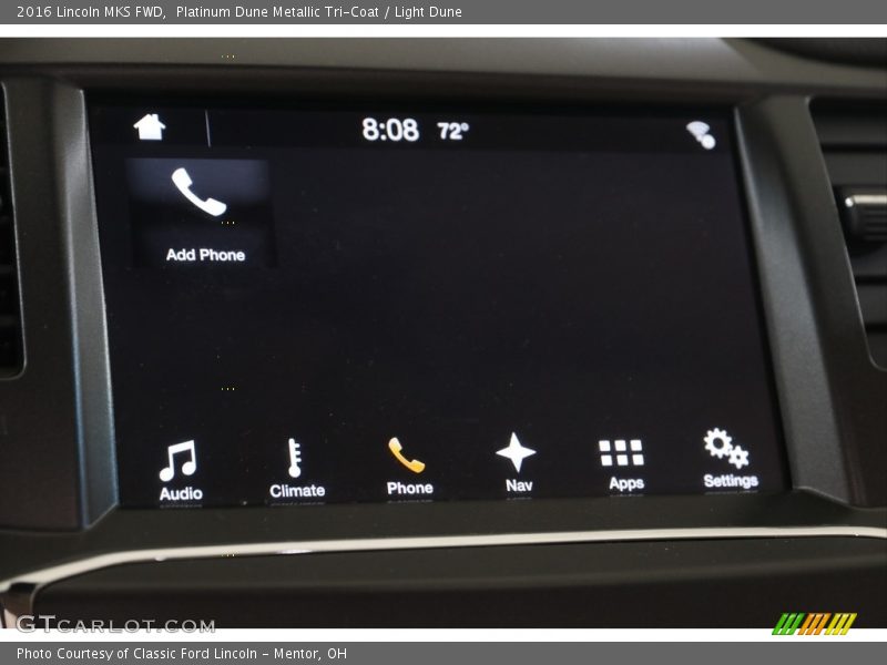 Platinum Dune Metallic Tri-Coat / Light Dune 2016 Lincoln MKS FWD