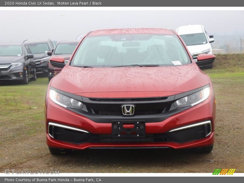 Molten Lava Pearl / Black 2020 Honda Civic LX Sedan