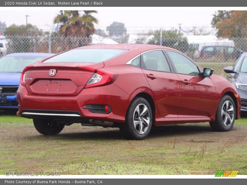 Molten Lava Pearl / Black 2020 Honda Civic LX Sedan
