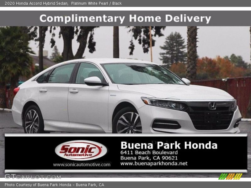 Platinum White Pearl / Black 2020 Honda Accord Hybrid Sedan