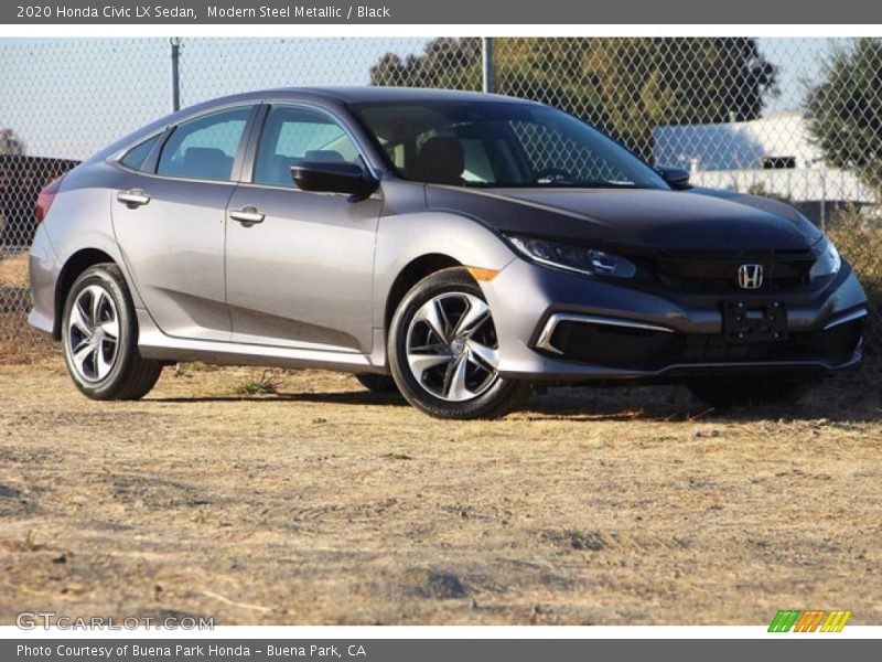 Modern Steel Metallic / Black 2020 Honda Civic LX Sedan
