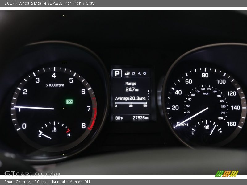 Iron Frost / Gray 2017 Hyundai Santa Fe SE AWD