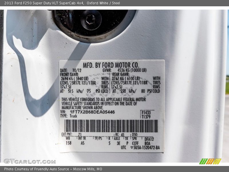 Oxford White / Steel 2013 Ford F250 Super Duty XLT SuperCab 4x4