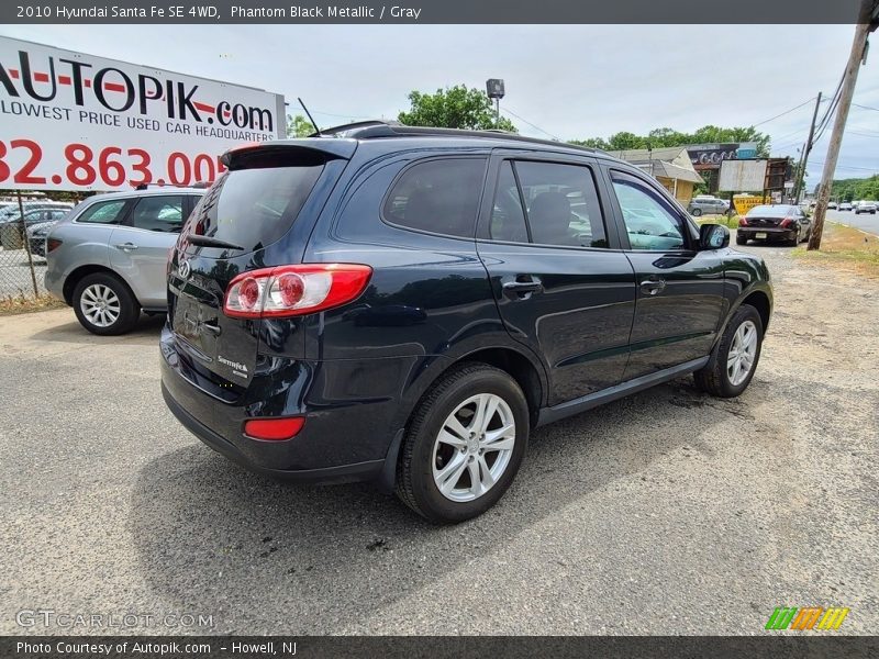 Phantom Black Metallic / Gray 2010 Hyundai Santa Fe SE 4WD