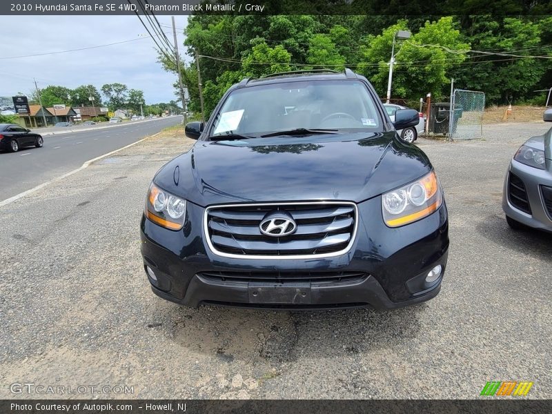 Phantom Black Metallic / Gray 2010 Hyundai Santa Fe SE 4WD
