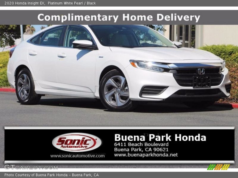 Platinum White Pearl / Black 2020 Honda Insight EX