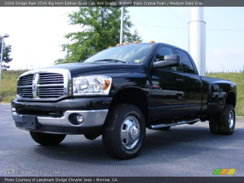 Brilliant Black Crystal Pearl / Medium Slate Gray 2009 Dodge Ram 3500 Big Horn Edition Quad Cab 4x4 Dually
