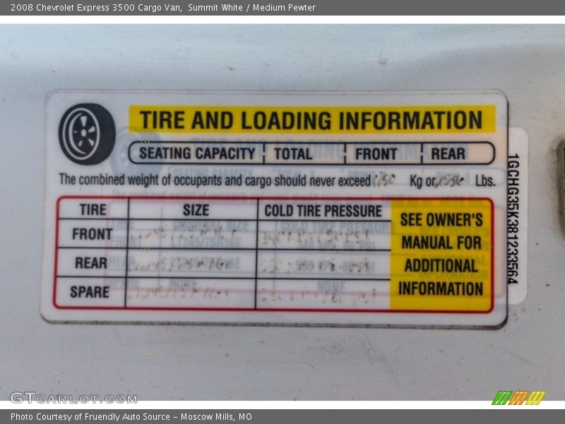 Summit White / Medium Pewter 2008 Chevrolet Express 3500 Cargo Van