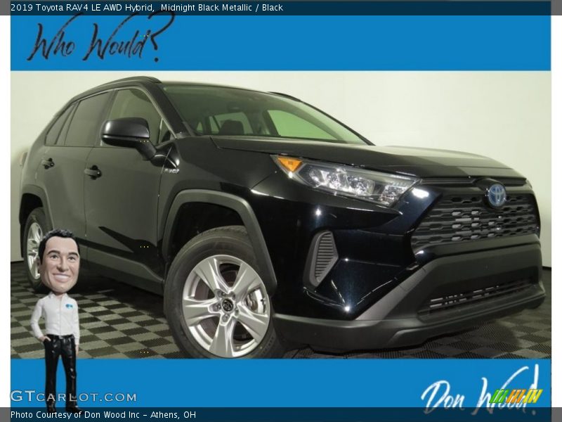 Midnight Black Metallic / Black 2019 Toyota RAV4 LE AWD Hybrid