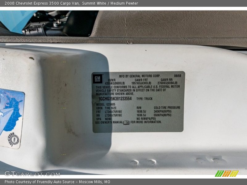 Summit White / Medium Pewter 2008 Chevrolet Express 3500 Cargo Van