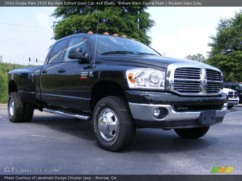 Brilliant Black Crystal Pearl / Medium Slate Gray 2009 Dodge Ram 3500 Big Horn Edition Quad Cab 4x4 Dually