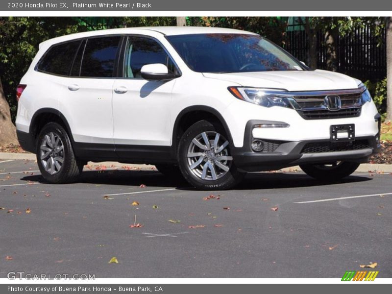 Platinum White Pearl / Black 2020 Honda Pilot EX