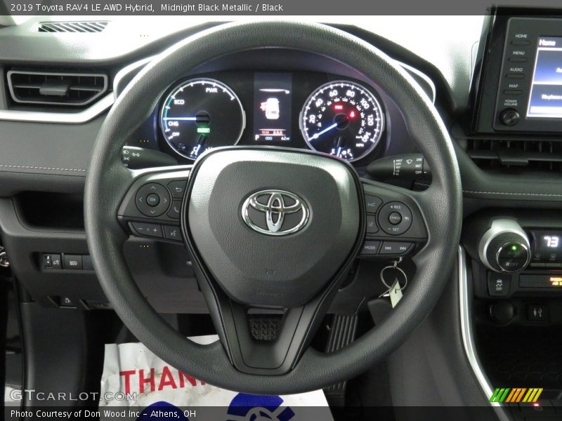 Midnight Black Metallic / Black 2019 Toyota RAV4 LE AWD Hybrid