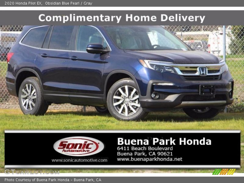 Obsidian Blue Pearl / Gray 2020 Honda Pilot EX