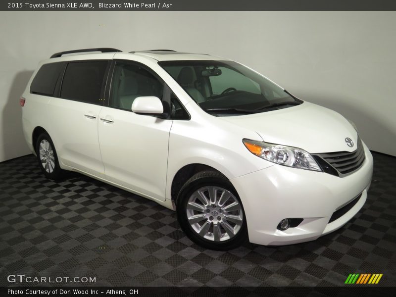 Blizzard White Pearl / Ash 2015 Toyota Sienna XLE AWD