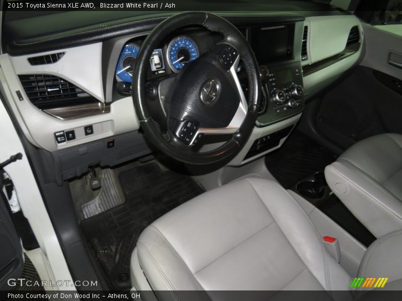 Blizzard White Pearl / Ash 2015 Toyota Sienna XLE AWD
