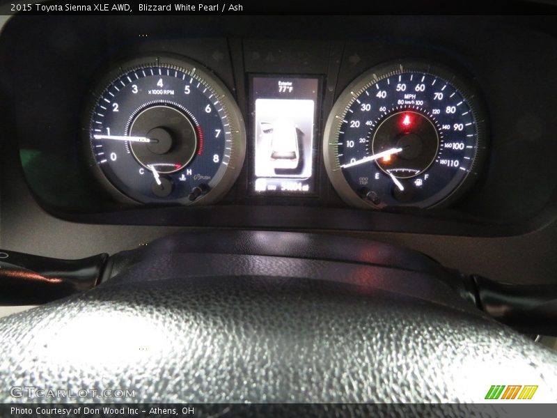Blizzard White Pearl / Ash 2015 Toyota Sienna XLE AWD