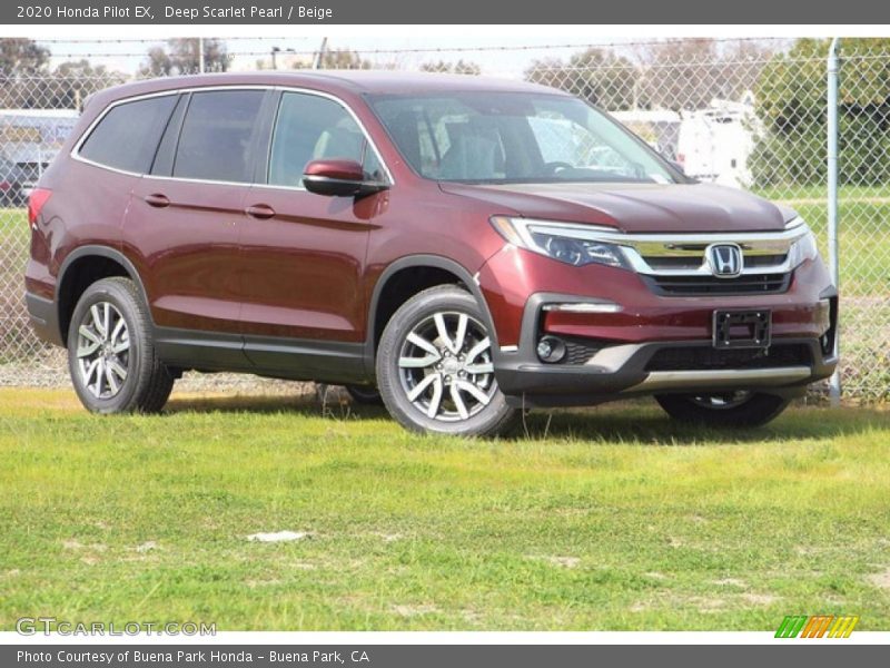 Deep Scarlet Pearl / Beige 2020 Honda Pilot EX